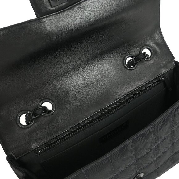 Chanel Black Jacquard Nylon Travel Line Medium Classic Single Flap XX03897 - Picture 6 of 10